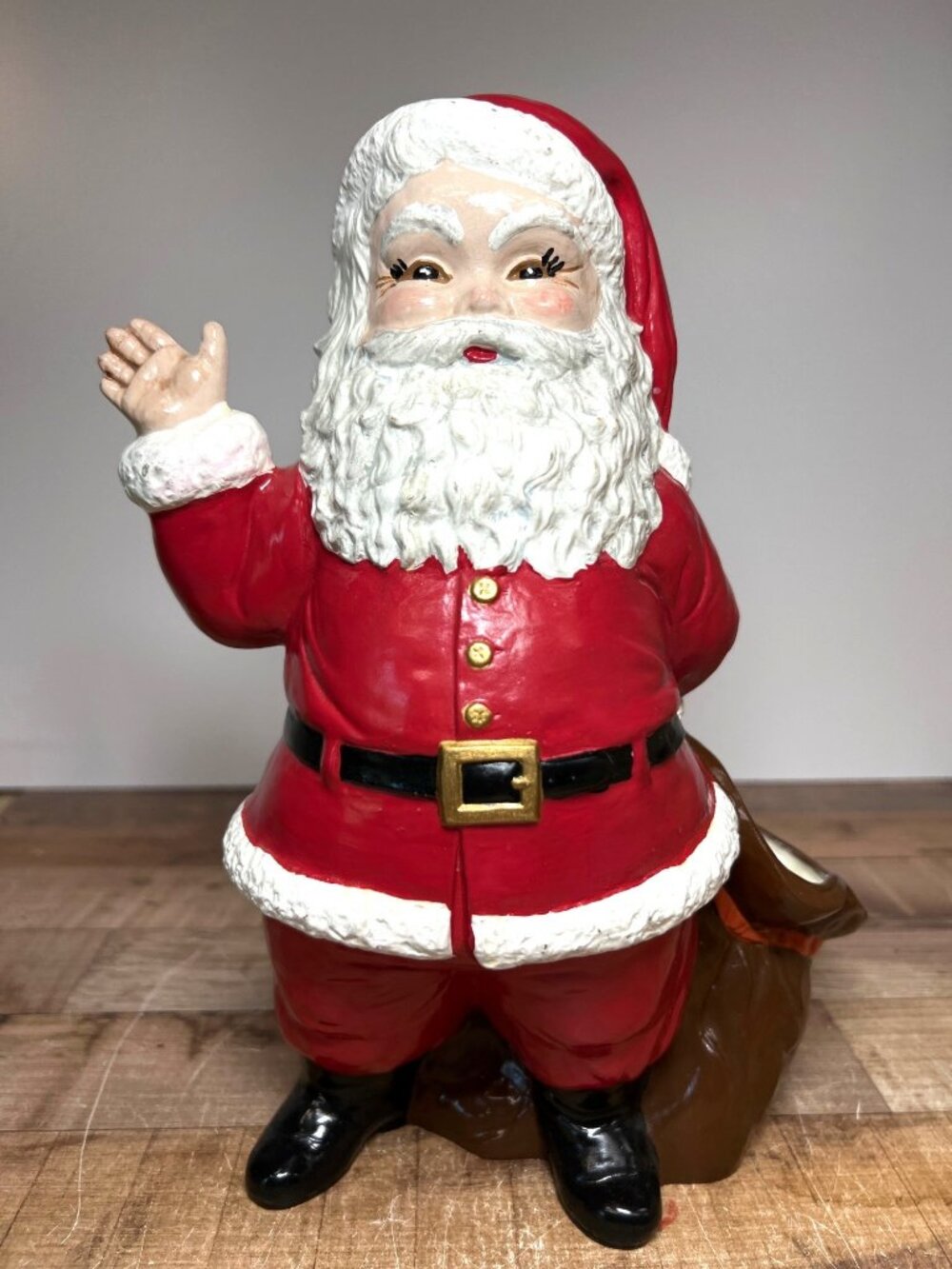 Duncan Ceramic Santa Claus Planter/Candy Dish - Hand Painted, VTG